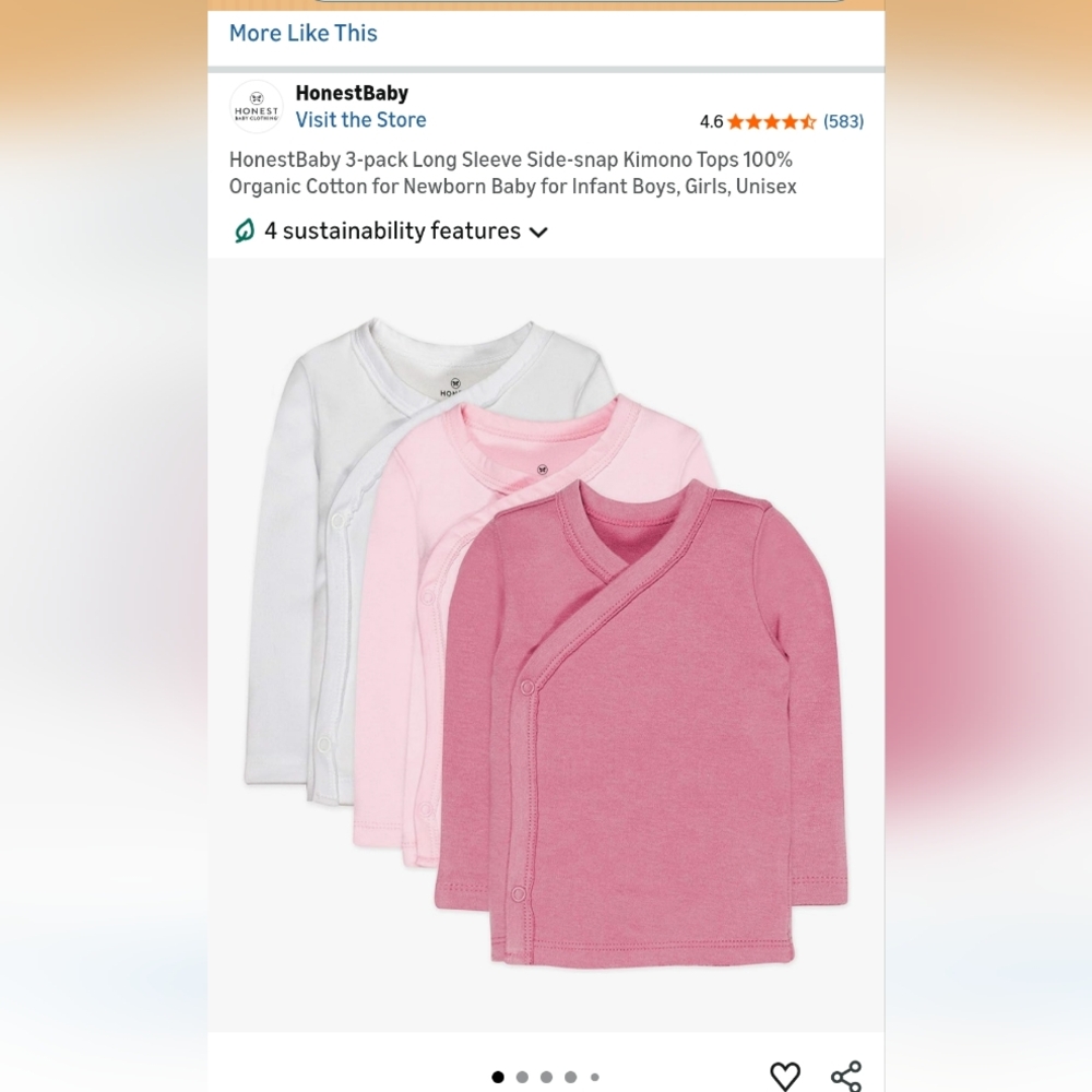 Long Sleeve Side-Snap Kimono Tops - Pink & White Baby Set